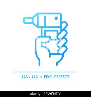 Icône de vecteur linéaire de gradient parfait pixel spiromètre Illustration de Vecteur