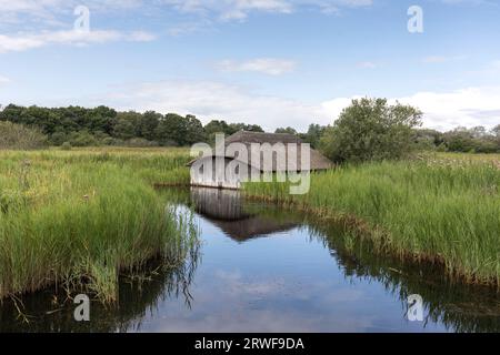 Maison de bateau traditionnelle Norfolk Broads Banque D'Images