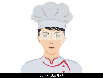 Portrait d'un vecteur clipart de maître chef sur fond blanc Illustration de Vecteur