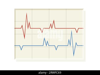 Conception plate de vecteur d'impulsion de battement de coeur médical de santé sur fond blanc Illustration de Vecteur