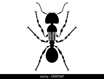 Noir et blanc Ant Clipart Illustration de Vecteur