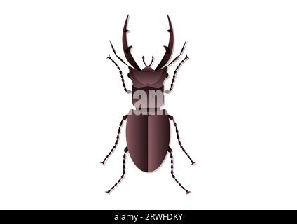 Giant Stag Beetle Vector Art isolé sur fond blanc Illustration de Vecteur