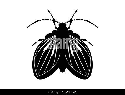 Vecteur de clipart de silhouette d'insecte mouche noir et blanc Illustration de Vecteur