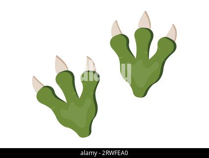 Dinosaure Footprints Vector isolé sur fond blanc Illustration de Vecteur