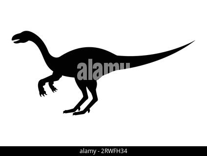 Plateosaurus Dinosaur Silhouette Vector isolé sur fond blanc Illustration de Vecteur