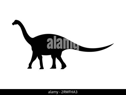 Lirainosaurus Dinosaur Silhouette Vector isolé sur fond blanc Illustration de Vecteur