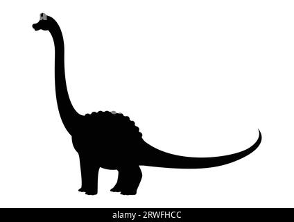 Pelorosaurus Dinosaur Silhouette Vector isolé sur fond blanc Illustration de Vecteur