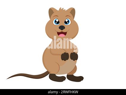 Mignon quokka Animal Cartoon Character Illustration vectorielle isolé sur fond blanc Illustration de Vecteur