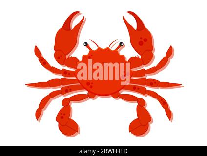 Personnage de dessin animé de crabe avec de grandes griffes illustration vectorielle Illustration de Vecteur
