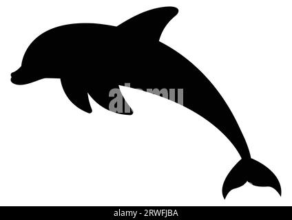 Dolphin Silhouette clipart vecteur design plat Illustration de Vecteur