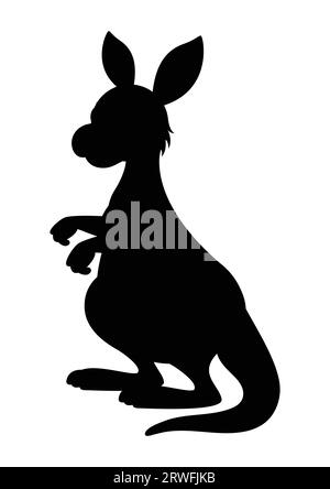 Vecteur Kangaroo Silhouette isolé sur fond blanc Illustration de Vecteur