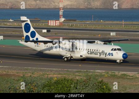 ATR72, avión Regional de Canaryfly Banque D'Images