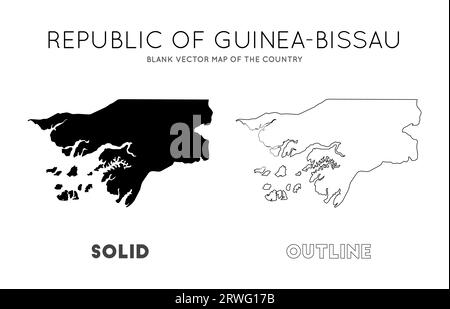 Carte Guinée-Bissau. Carte vectorielle vierge du pays. Frontières de Guinée-Bissau pour votre infographie. Illustration vectorielle. Illustration de Vecteur