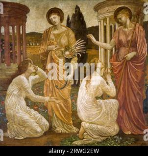 Sir Edward Crane - Cupidon et psyché - Palais des peintures murales vertes - psyché aux sanctuaires de Juno et Cérès 1881 Banque D'Images