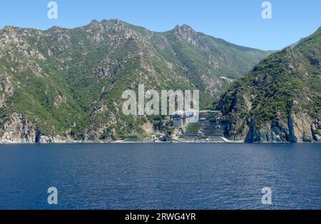 Paysage côtier autour de Chalcidique, une péninsule et une partie de la région de Macédoine centrale en Grèce Banque D'Images