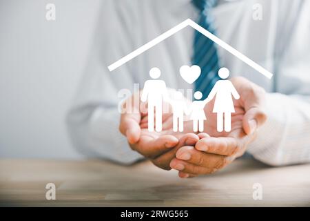 L'assurance-vie de famille Banque D'Images