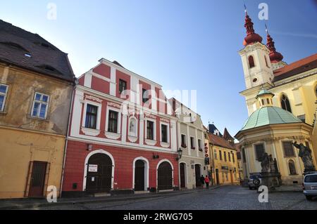 Ville tchèque de Zatec (sur la photo du 1 octobre 2020, place Hat'alka à Zatec), paysage de houblons Zatec font partie de World Cultural and Natural Her Banque D'Images