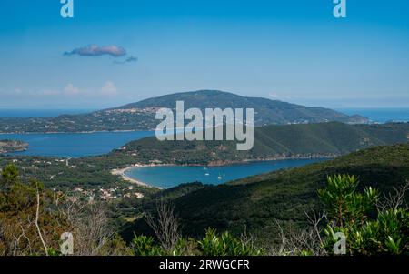 Vue panoramique sur Campo nell'Elba sur Elba Banque D'Images