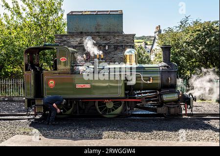 Train à vapeur de la ligne Douglas à Port Erin dans l'île de Man Banque D'Images