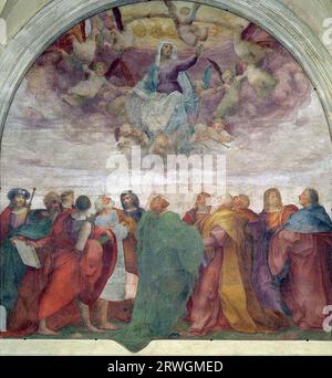 Giovanni Battista Rosso Fiorentino – Assomption de la Vierge 1513 fresque Banque D'Images