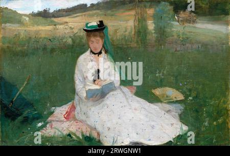 Lecture de Berthe Morisot (1841-1895), huile sur tissu, 1873 Banque D'Images