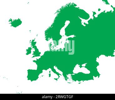 Carte couleur CMJN VERTE de L'EUROPE Illustration de Vecteur