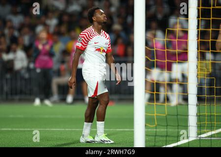 Berne, Suisse. 19 septembre 2023. Football : Ligue des Champions, Young Boys Bern - RB Leipzig, phase de groupes, Groupe G, Journée 1 au Stadion Wankdorf, Loïs Openda Reacts de Leipzig. Crédit : Jan Woitas/dpa/Alamy Live News Banque D'Images