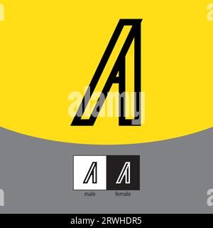 Un logo lettre. Couleur noire. - Vecteur Illustration de Vecteur