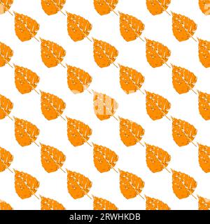 Joli motif sans couture d'automne. Texture des feuilles d'automne orange. Impression pour la conception de tissu Illustration de Vecteur