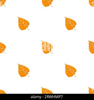 Texture des feuilles d'automne orange. Joli motif sans couture d'automne. Impression pour la conception de tissu, textile Illustration de Vecteur