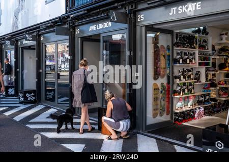 The Boxpark, Shoreditch, Londres, Royaume-Uni. Banque D'Images