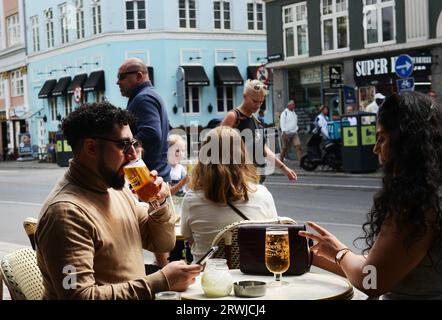 Le vibrant Mojoe Kitchen & Bar sur Gothersgade, Copenhague, Danemark. Banque D'Images