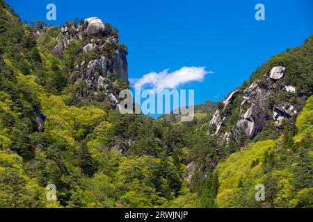 Gorge de Shosenkyo en vert frais Banque D'Images