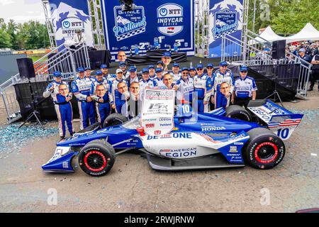 Portland, OREGON, États-Unis. 3 septembre 2023. ALEX PALOU (10 ans), pilote de la série INDYCAR, de Barcelone, en Espagne, remporte le Grand Prix de Portland Bitnile.com et remporte le championnat au Portland International Raceway à Portland, OREGON. (Image de crédit : © Walter G Arce SR Grindstone Medi/ASP) USAGE ÉDITORIAL SEULEMENT! Non destiné à UN USAGE commercial ! Banque D'Images