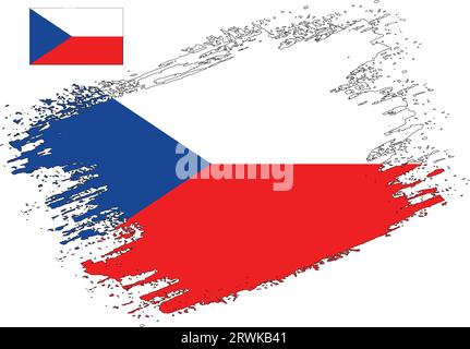 Pinceau Design République tchèque vecteur de drapeau Illustration de Vecteur