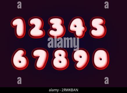 Texte sucré et bonbon. Alphabet. Effet de texte gelé. effet de style de texte 3d. Banque D'Images