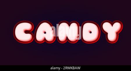 Texte sucré et bonbon. Alphabet. Effet de texte gelé. effet de style de texte 3d. Banque D'Images