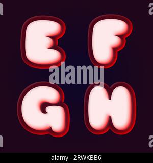 Texte sucré et bonbon. Alphabet. Effet de texte gelé. effet de style de texte 3d. Banque D'Images