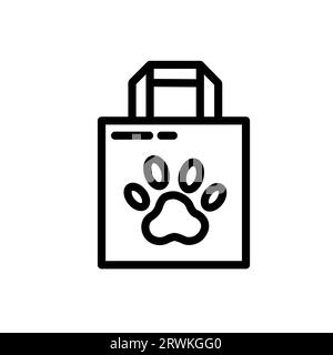 Icône de ligne d'emballage d'aliments pour animaux de compagnie. signe de style linéaire pour concept mobile et web design. Icône vectorielle de contour de sac de nourriture pour animaux. Symbole, illustration du logo. Vecto Illustration de Vecteur