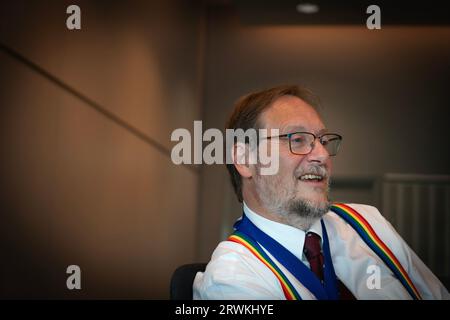 Le président nouvellement élu du conseil de la British Medical Association, le professeur Philip Banfield, photographié lors de leur réunion annuelle de représentants à Liverpool. Professeur Banfield est obstétricien, éducateur et universitaire basé dans le nord du pays de Galles. Il est actuellement président du Comité des consultants gallois de la BMA, président sortant du Conseil gallois de la BMA et siège au Conseil britannique depuis 2012. Il vit au pays de Galles, est marié à un médecin généraliste et a un fils qui est également médecin généraliste. Banque D'Images