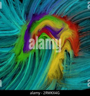 Peinture numérique Turquoise abstrait coloré Banque D'Images