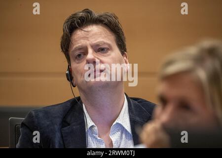 Bruxelles, Belgique. 20 septembre 2023. François de Smet du DEFI photographié lors d'une session de la commission des Affaires intérieures de la chambre avec échange de vues avec le Secrétaire d'Etat sur la suspension de la réception des hommes célibataires, mardi 13 juin 2023 au Parlement fédéral à Bruxelles. BELGA PHOTO ERIC LALMAND crédit : Belga News Agency/Alamy Live News Banque D'Images