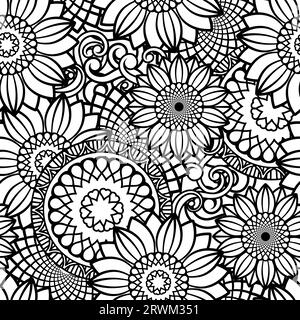 Sunflowers Seamless Pattern arrière-plan Illustration de Vecteur