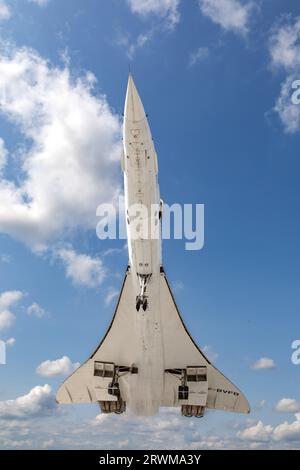 Sinsheim, Allemagne - 30 août 2023 : avion français Concord au musée technique de Sinsheim, Allemagne. Banque D'Images