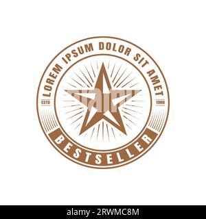 Rétro Vintage Western Country Texas Star badge Emblem Label Stamp logo Design Vector Illustration de Vecteur