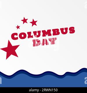 Vecteur de modèle de conception de célébration de jour de Columbus pour salutation, bannière, numérique, décoration. Vacances aux États-Unis Illustration de Vecteur