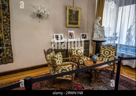 BUCAREST, ROUMANIE 2022 : Palais Ceausescu Palais de Printemps. Maison de Nicolae Ceausescu Banque D'Images