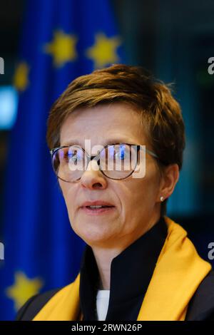 Bruxelles, Belgique. 20 septembre 2023. Claudia Buch, nommée à la présidence du Conseil de surveillance prudentielle de la BCE, lors de son audition au Parlement européen à Bruxelles, Belgique, le 20 septembre 2023. Crédit : ALEXANDROS MICHAILIDIS/Alamy Live News Banque D'Images