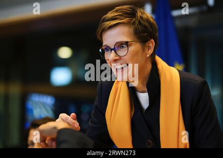 Bruxelles, Belgique. 20 septembre 2023. Claudia Buch, nommée à la présidence du Conseil de surveillance prudentielle de la BCE, lors de son audition au Parlement européen à Bruxelles, Belgique, le 20 septembre 2023. Crédit : ALEXANDROS MICHAILIDIS/Alamy Live News Banque D'Images