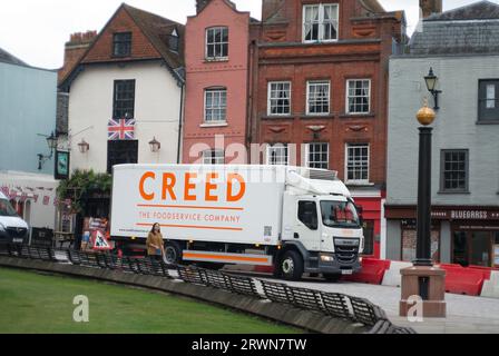 Windsor, Berkshire, Royaume-Uni. 20 septembre 2023. Un camion de livraison de nourriture Creed à Windsor, Berkshire. Crédit : Maureen McLean/Alamy Banque D'Images